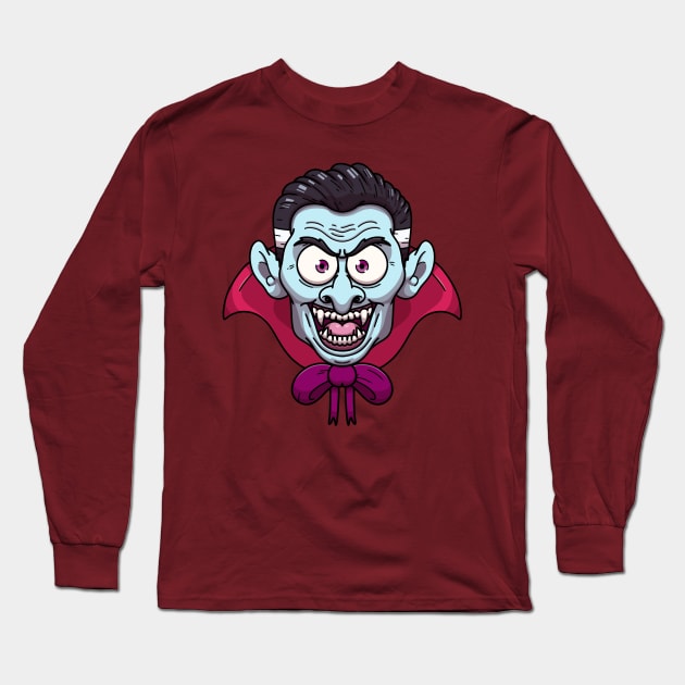 Vampire Face Long Sleeve T-Shirt by TheMaskedTooner